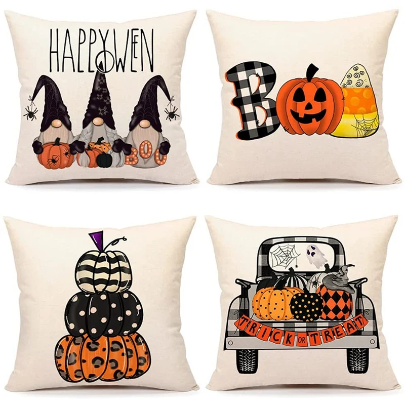 

Декоративные наволочки на Хэллоуин 18x18 набор из 4 предметов для дома