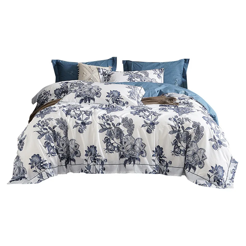 

HOME-2021-European and American-Style Luxury Four-Piece Single Quilt Cover Bedding Egyptian cotton bed sets