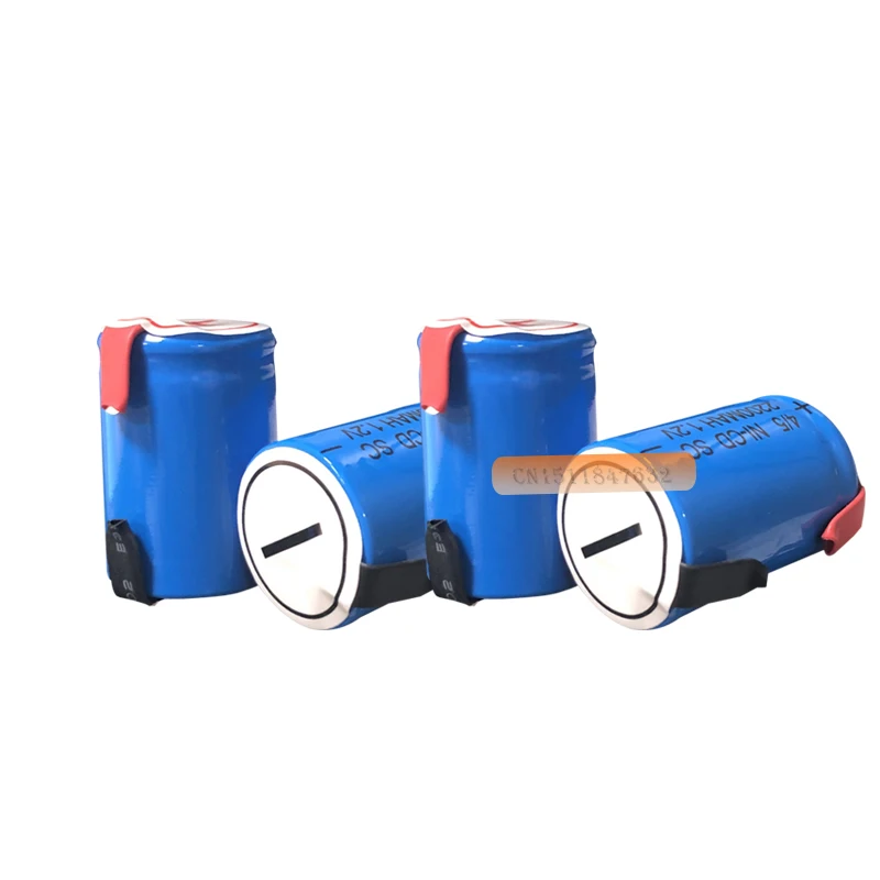 10 шт. Ni-Cd 4/5 SubC Sub C 1 2 В 2200 мАч аккумуляторная батарея с вкладкой-синий цвет