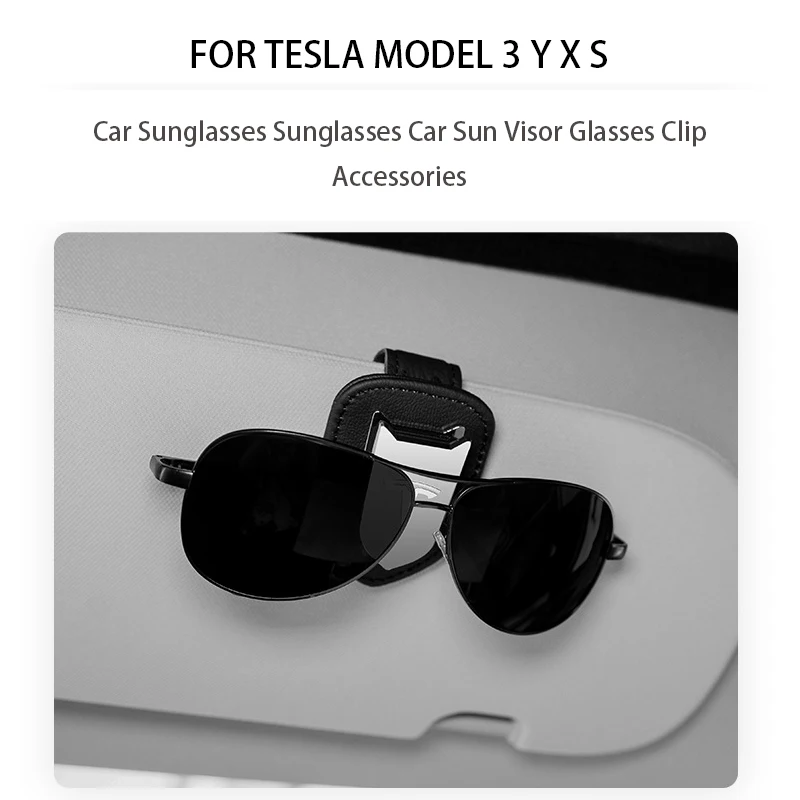 

For Tesla Model3 Y X S Car Sunglasses Sunglasses Car Sun Visor Glasses Clip Accessories Tesla Logo Tesla Invader 3 Cup Holder