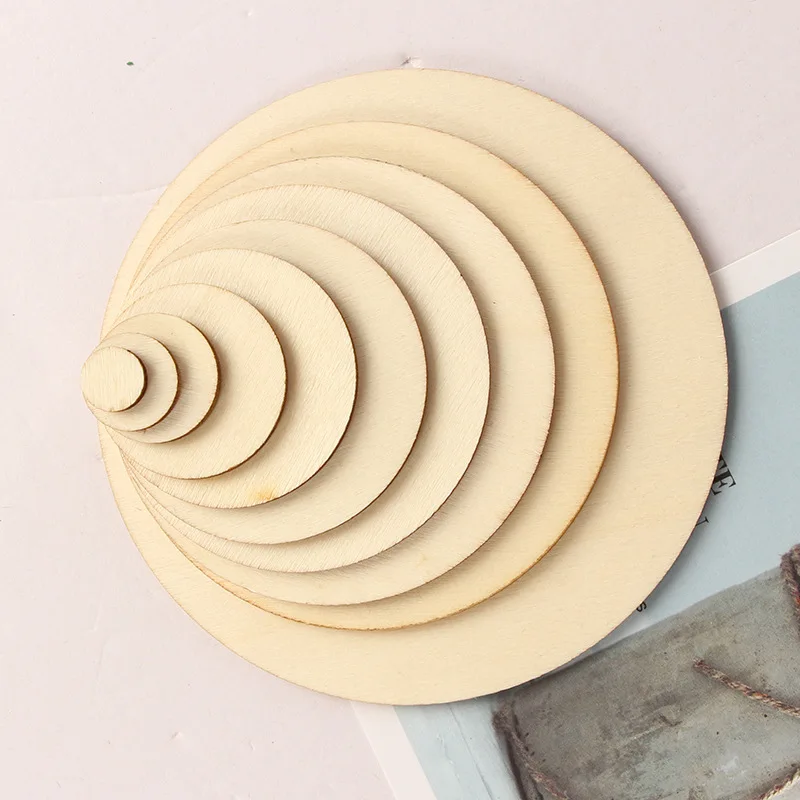 1 см 10 круглые необработанные деревянные ломтики из натуральной сосны круги