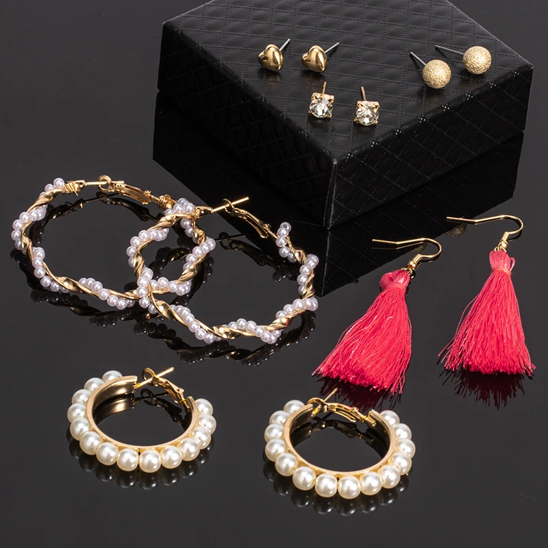 

X&P Vintage Tassel Acrylic Earrings Bohemian Statement Earrings Set Dangle Drop Earing For Women 2020 Brincos Fashion Jewelry