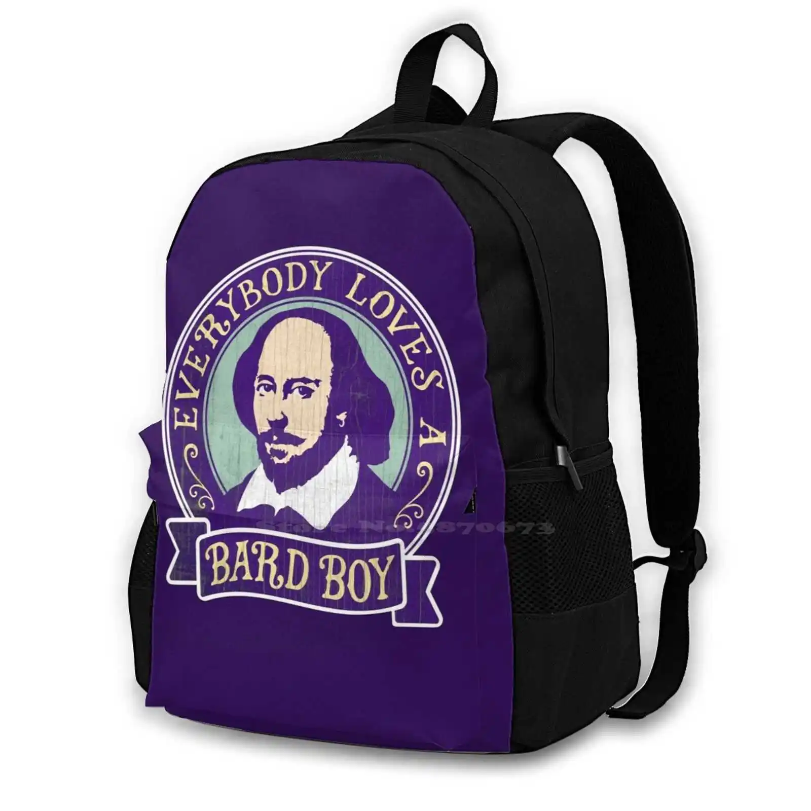 

William Shakespeare Bard Boy Portrait Fashion Travel Laptop School Backpack Bag Shakespeare Shakespeare Shakespearean Bard Of
