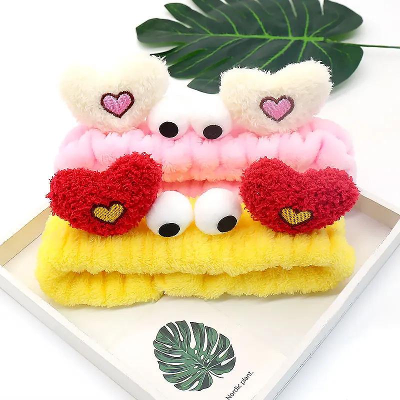 

Hair Accessories Sweet Embroidered Crab Headband Face Wash Headband Simplicity Japanese Style Plush Headband Love Headband