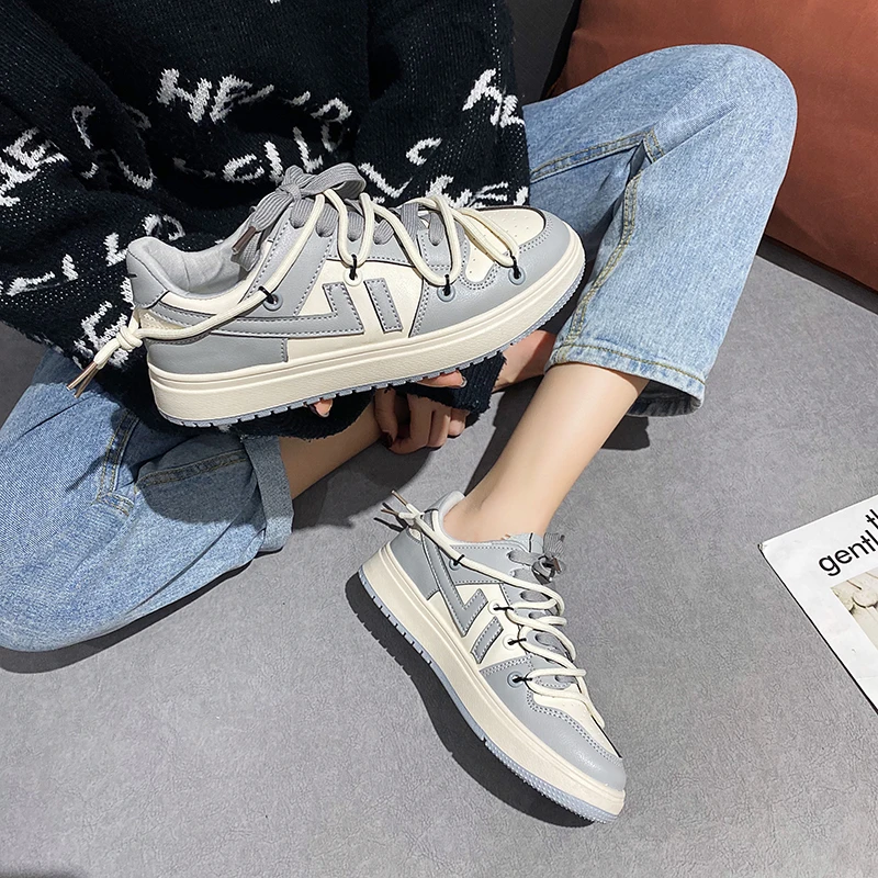 

2021 New Spring Autumn Casual Platform Vulcanize Shoes Walking Shoes Women's Sports Shoes Thick Sole Running Casual Shoe Woman