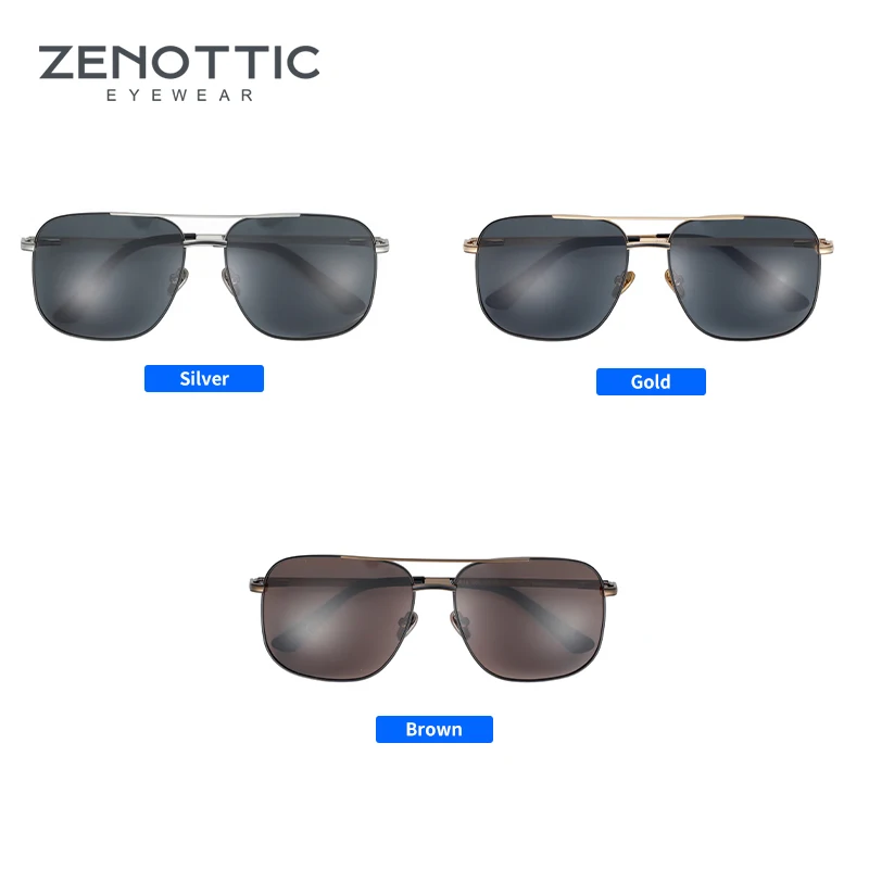 Мужские солнцезащитные очки ZENOTTIC с металлическими поляризационными стеклами