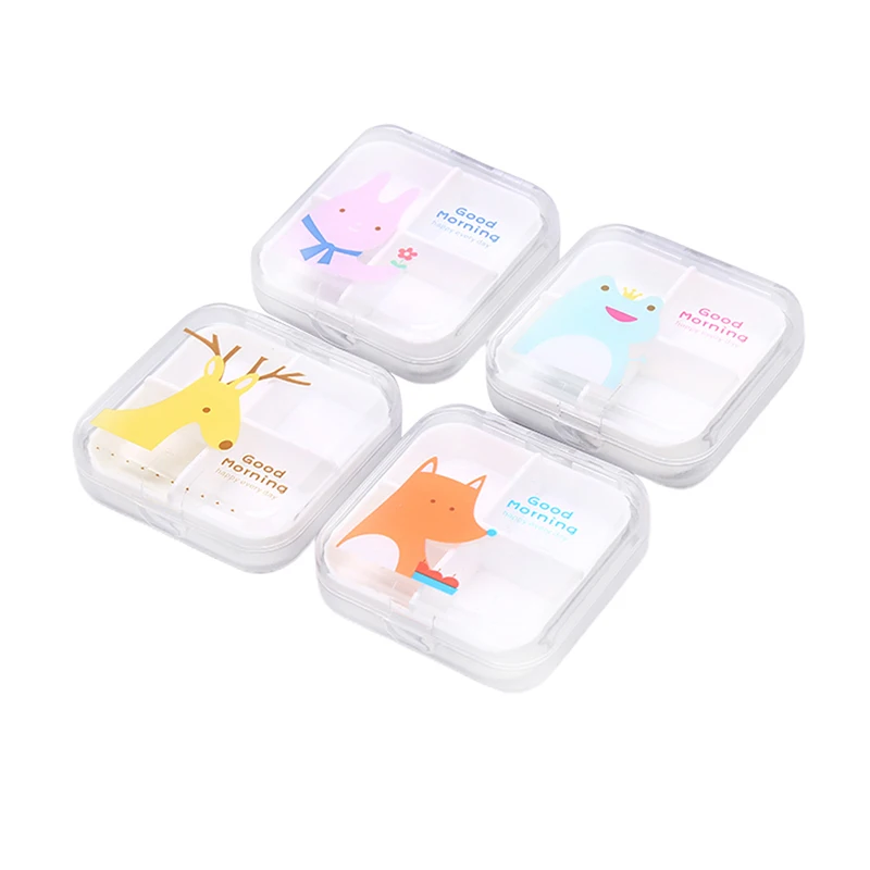 1 шт. коробка для лекарств 4 отделения|Коробки и ящики хранения| |