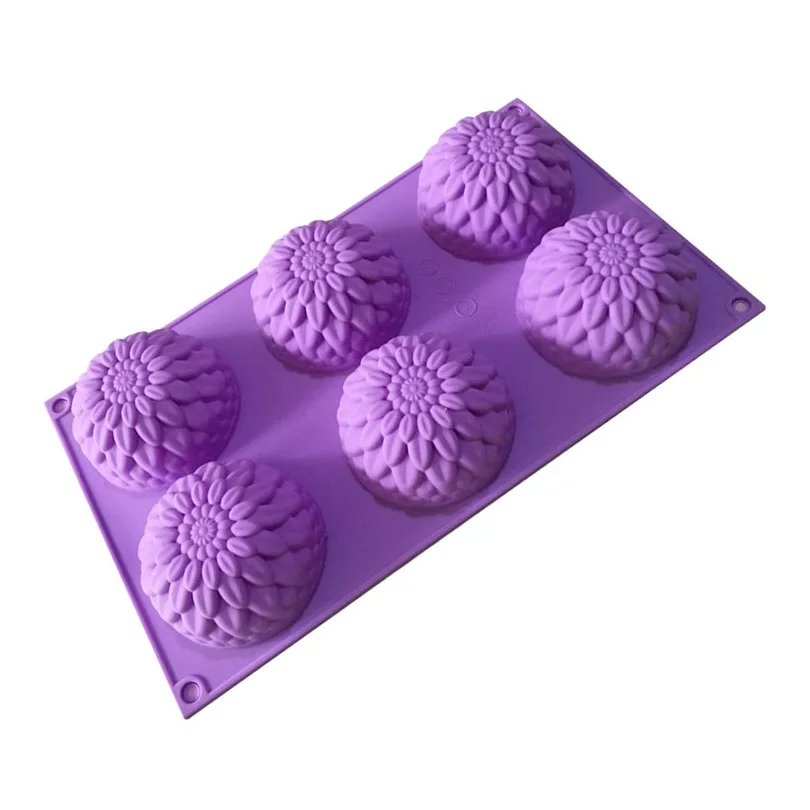Силиконовая форма для выпечки торта 6 ячеек Подсолнухи кексов шоколада