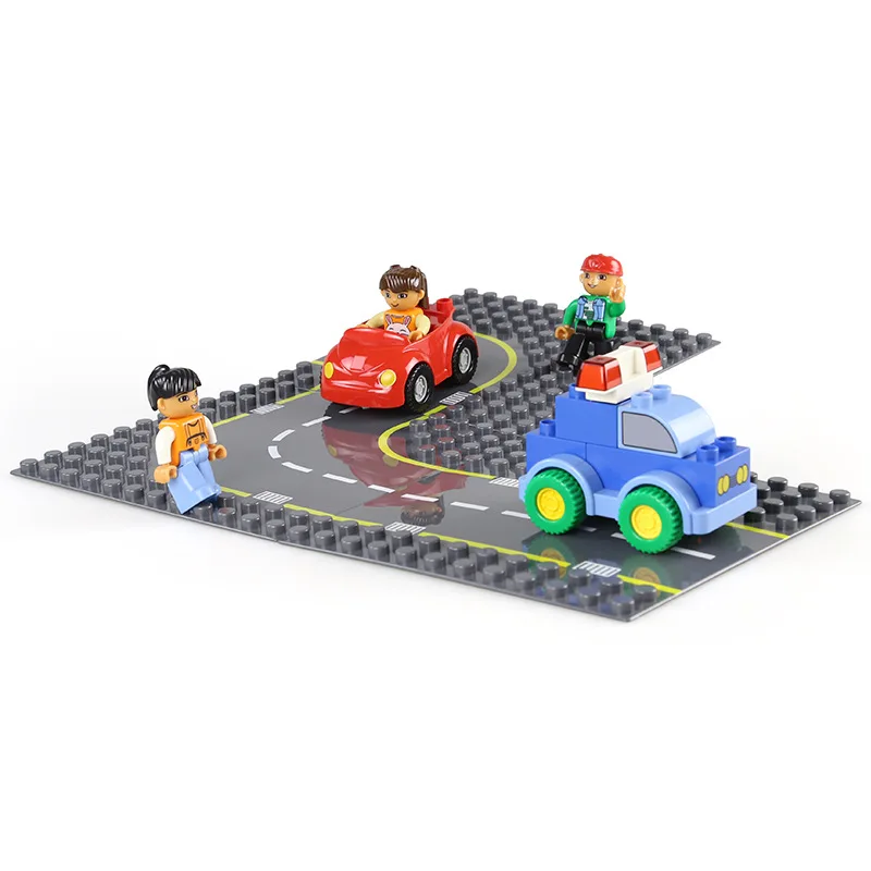 Большой блок Город дорога улица Базовая пластина 19*19 см прямые кривой