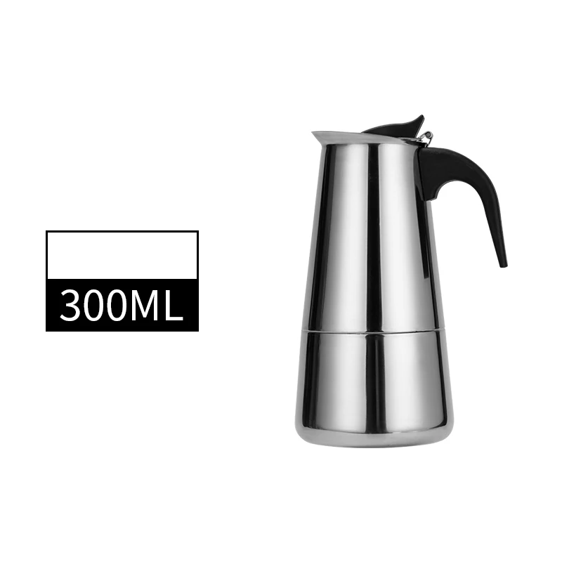 Лучшие Кофеварки Moka Pot из нержавеющей стали портативные электрические кофейники 100 мл/200 мл/300 мл/450 мл/600 мл/мл