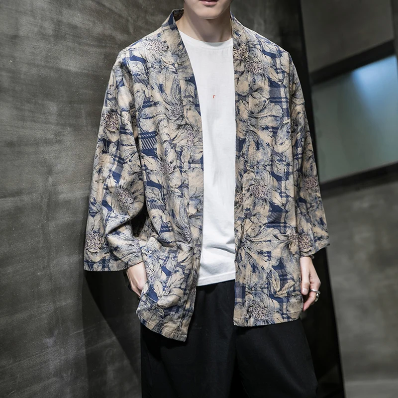 Мужская летняя куртка в китайском стиле универсальный кардиган Стильные