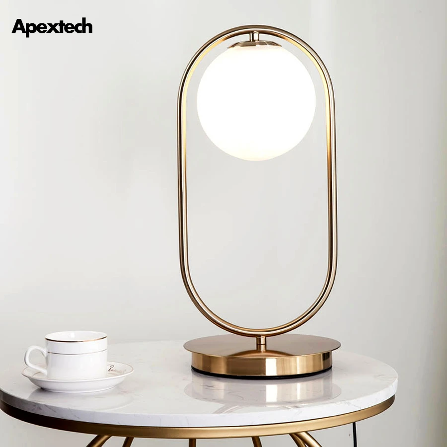 Оригинальный светодиодный Железный стеклянный шар настольная лампа