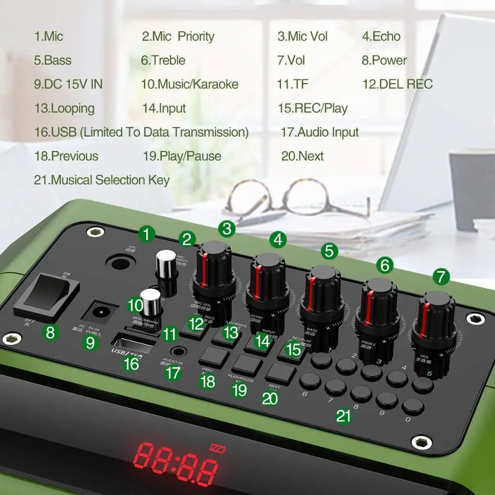 Входное устройство HIFI караоке динамик беспроводной стерео портативный сабвуфер