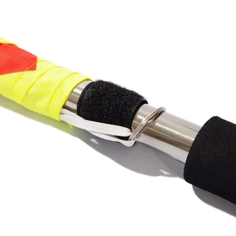 

Soccer Linesman Referee Flags Metal Pole Foam Handle with Carring Tote