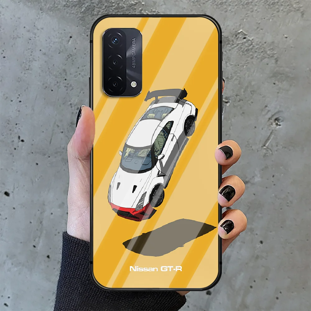 

sports car Nissan Skyline Gtr Phone Tempered Glass Case Cover For oppo realme find a x c xt gt 2 53 3 6 7 50 11 i Pro 5g