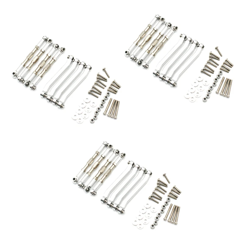

24x Metal Chassis Pull Rods Link Suspension Tie Rod for MN D90 D91 D96 D99 D99S MN90 MN99S Silver