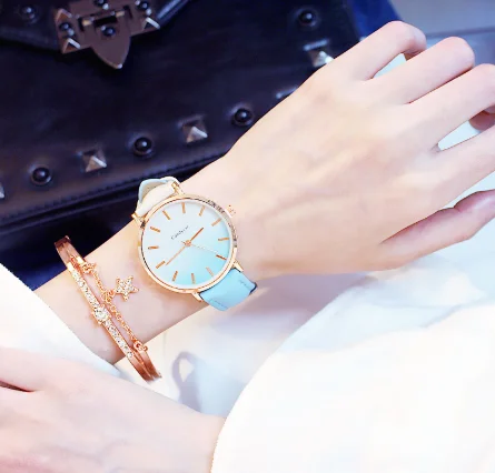 frauen Uhr современный режим frauen Quartz armbanduhr студенческий Leder Damen нарукавная повязка lusus Uhr Повседневная Relogio femenino