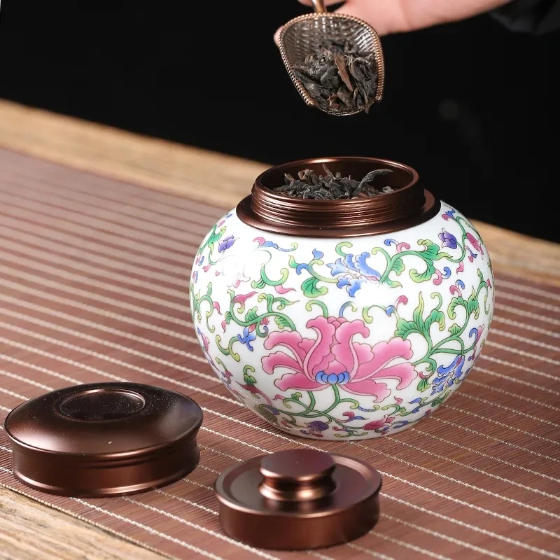 Керамическая чайная банка в китайском стиле домашняя Герметичная крышка