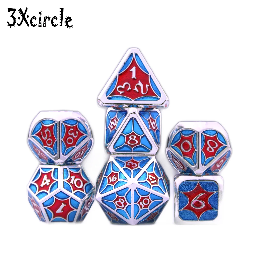 Металлические кости набор многогранных кубиков настольные игры игрушки