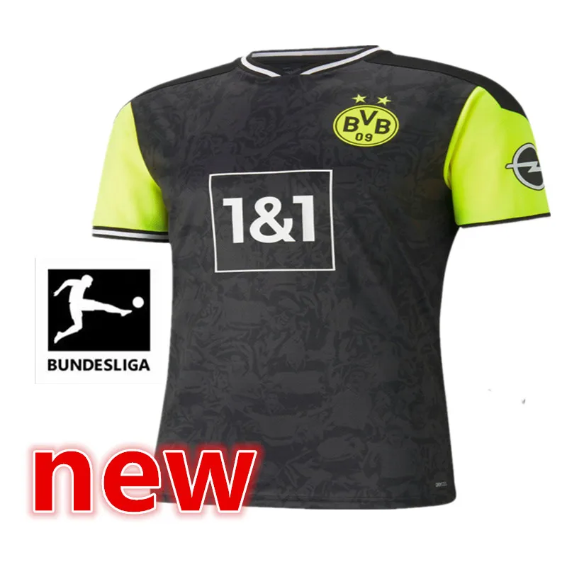 

HAALAND new adults shirt 4th 21 22 DortmundES shirt SANCHO REUS HAZARD HUMMEL WITSEL SCHULZ 20-21 DortmundES shirt Top Quality