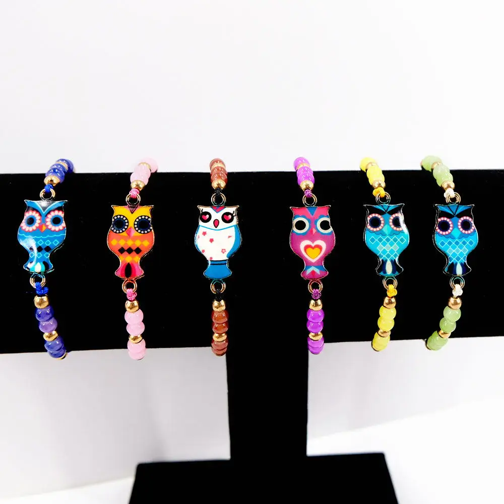 Ручной работы плетеный веревочный браслет цепочка Сова амулеты Браслеты с