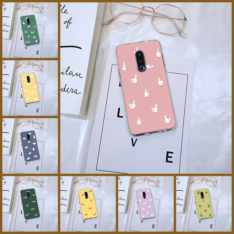 Back Cover For Meizu Pro 6 7 Plus U10 U20 Yellow Dog Pink Cat Fox Soft Silicone Phone Case For Meizu 15 Lite 16 Plus 16th 16x