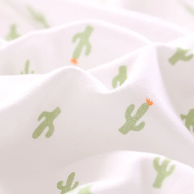 Эластичная трикотажная хлопковая ткань для шитья с изображением кактуса девочек