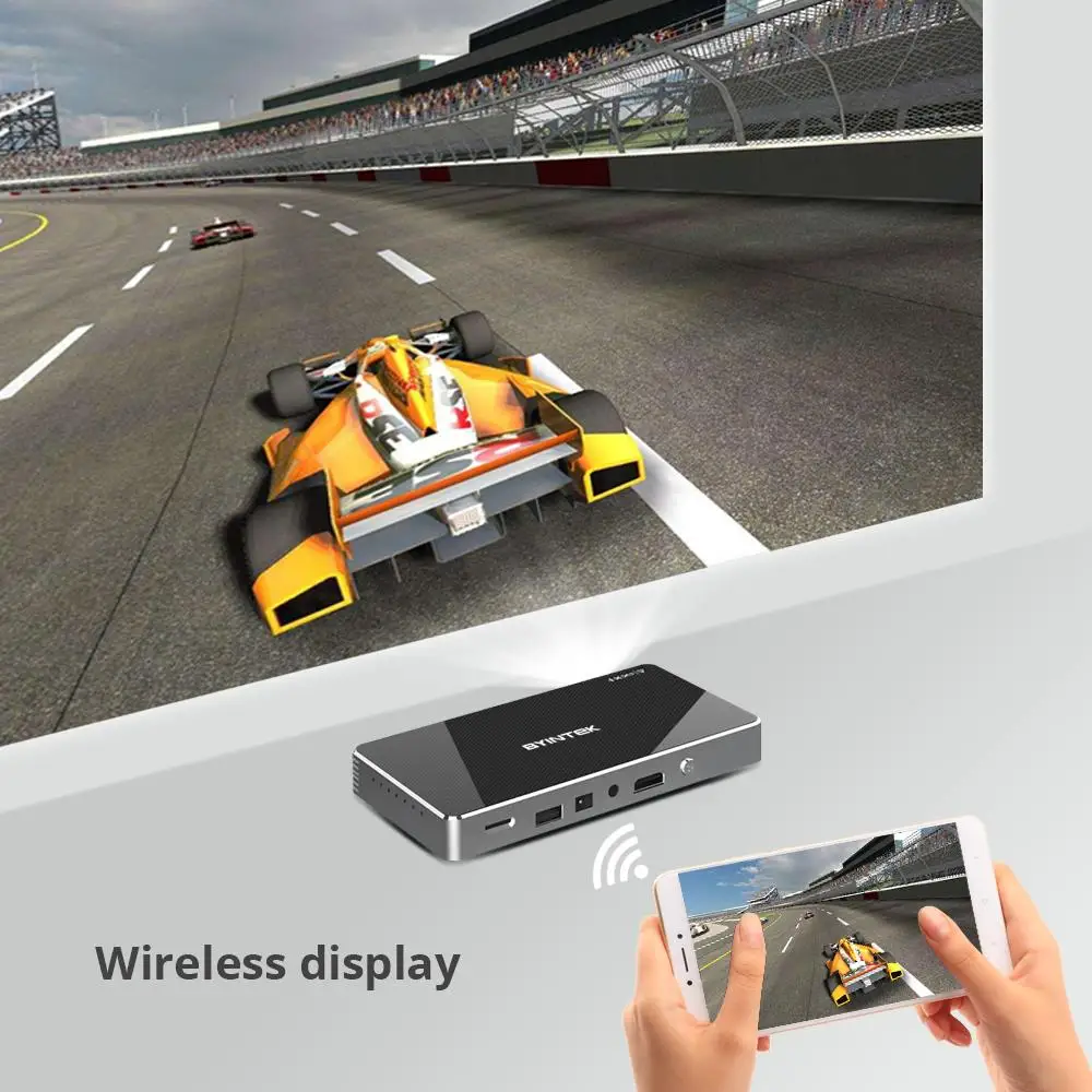 BYINTEK P10 Mini DLP Умный домашний кинотеатр портативный Android Wifi мини HD светодиодный
