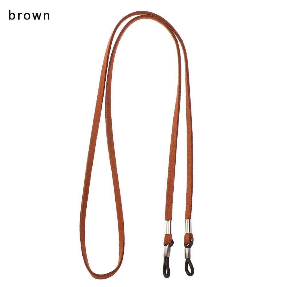 brown 1 HOOH цветные кожаные очки, ремешок для шеи, веревочная лента, 4 цвета, 1 шт., кожаный шнурок для очков, регулируемый держатель для очков - Цвет: brown 1