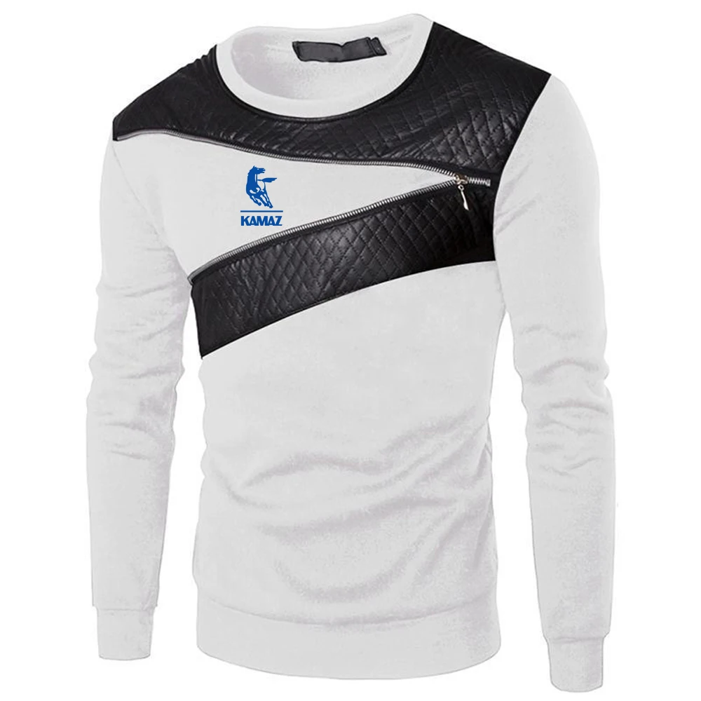 Мужская футболка с круглым вырезом длинным рукавом и принтом | одежда