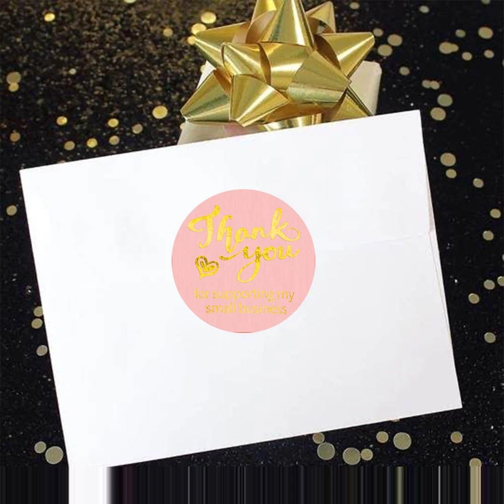 

500 Rolls Of Stickers Bronzing Baking Stickers Labels Sticker 1 inch Hand-Made Gift Envelope Sealing Labels