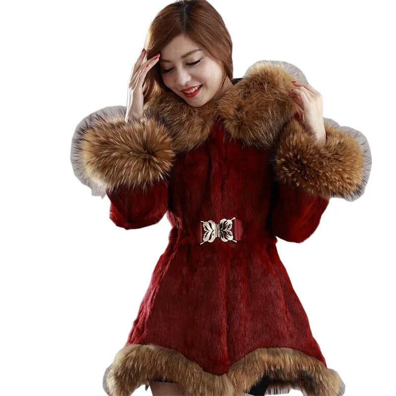 Зимняя Толстая теплая куртка из искусственного меха с воротником лисьего