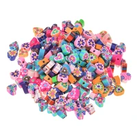 100pcslot beads love heart shape flower polymer clay spacer loose beads for diy bracelet necklace accessories