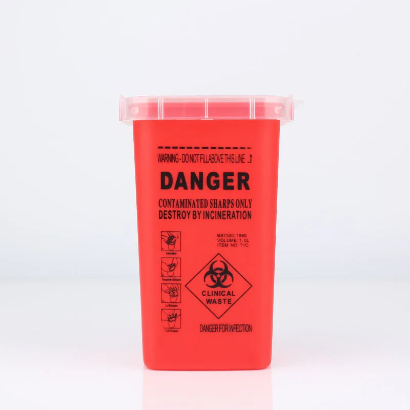1Л емкость Шарп контейнер медицинские Иглы Bin Biohazard иглы для пирсинга избавление