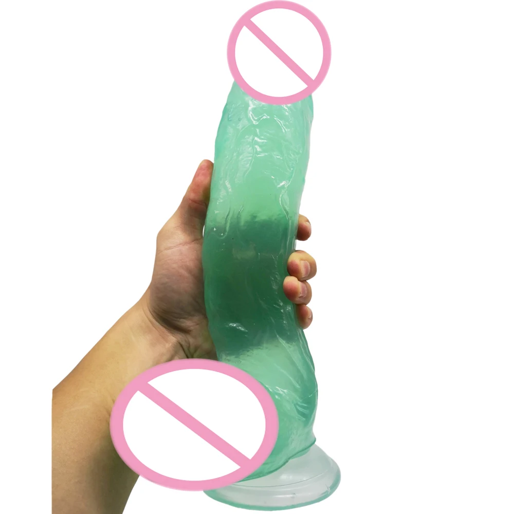 31 см супер длинные большой фаллоимитатор прозрачный с украшением в виде