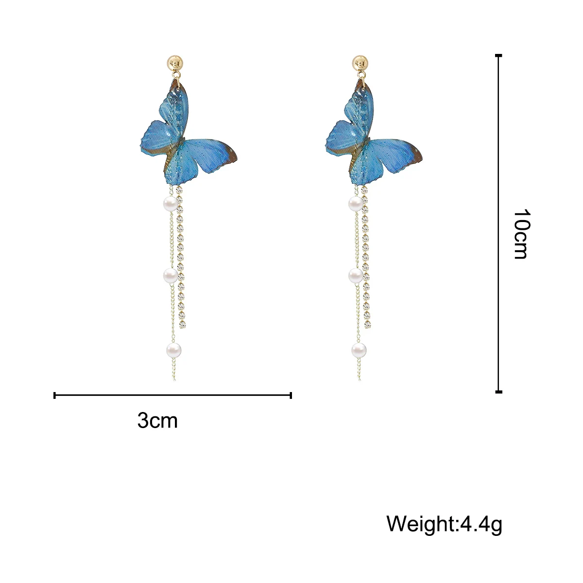 

Lifefontier Korean Butterfly Imitation Pearl Acrylic Earrings for Women Fashion Crystal Long Tassel Earrings Female Jewelry