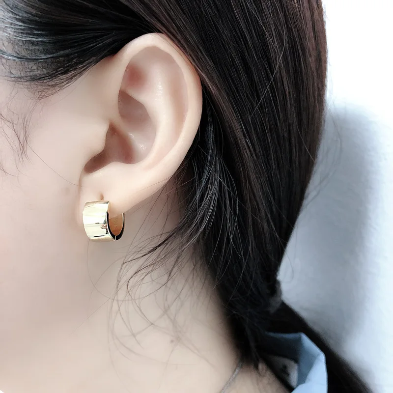 Simple Genuine 925 Sterling Silver Hoop Earrings For Women Girl Gold/Silver Circle Round Minimalist Party Jewelry | Украшения и