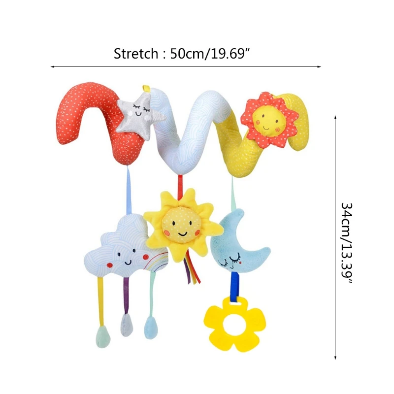 

Baby Bed Moon&Star Haning Supplies Plush Decoration with Bell Inside Interactive Toy Infant Gift for Baby Brain Train