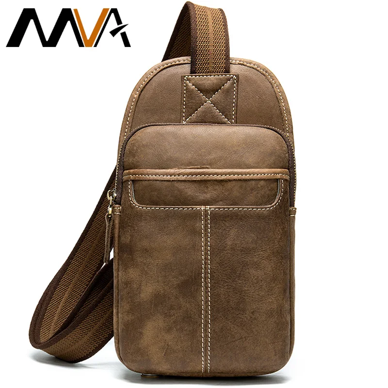 MVA натуральная черная и коричневая кожаная сумка Для Мужчин's сумки на плечо для