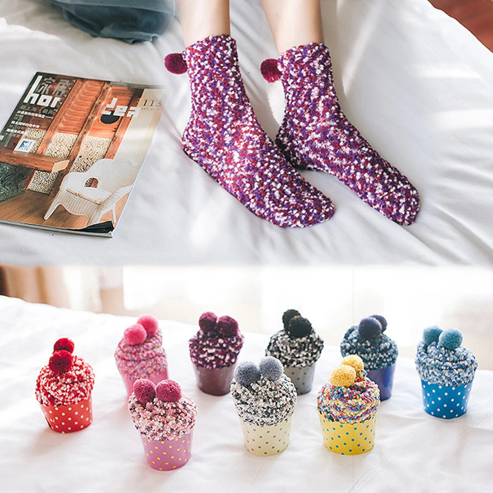 Женские теплые мягкие пушистые носки в форме торта для средней кровати | Женская