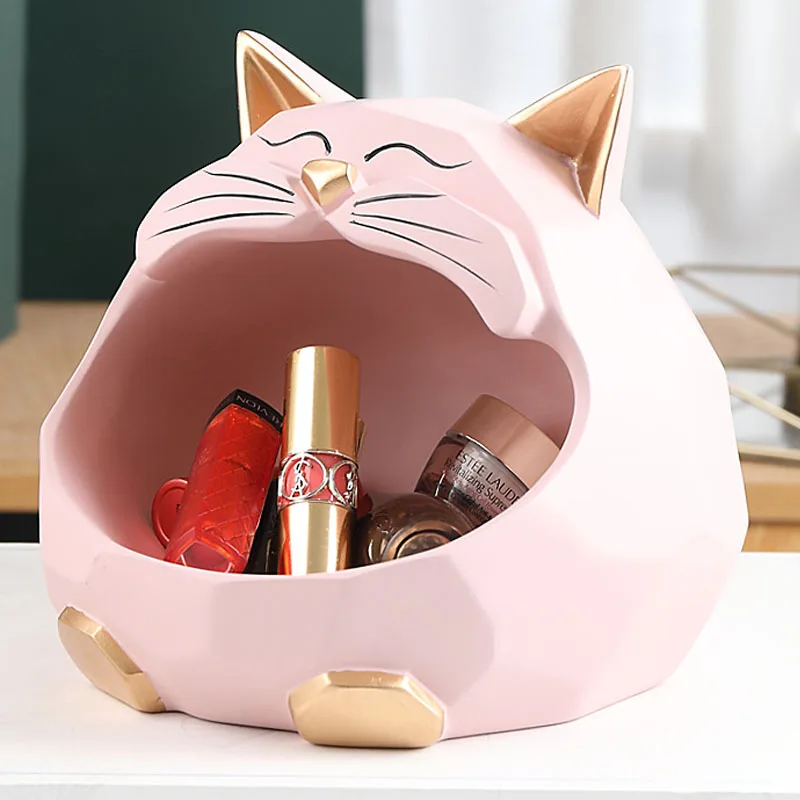 

Nordic Simplicity Cute Lucky Cat Storage Box Home Decoration Key Storage Decoration Tray Sundries Organizer Furnishings Crafts