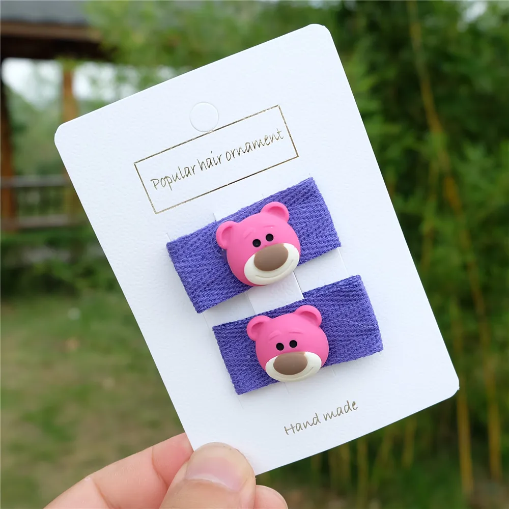 2 шт./компл. детские заколки для волос с рисунками животных цветные ленты