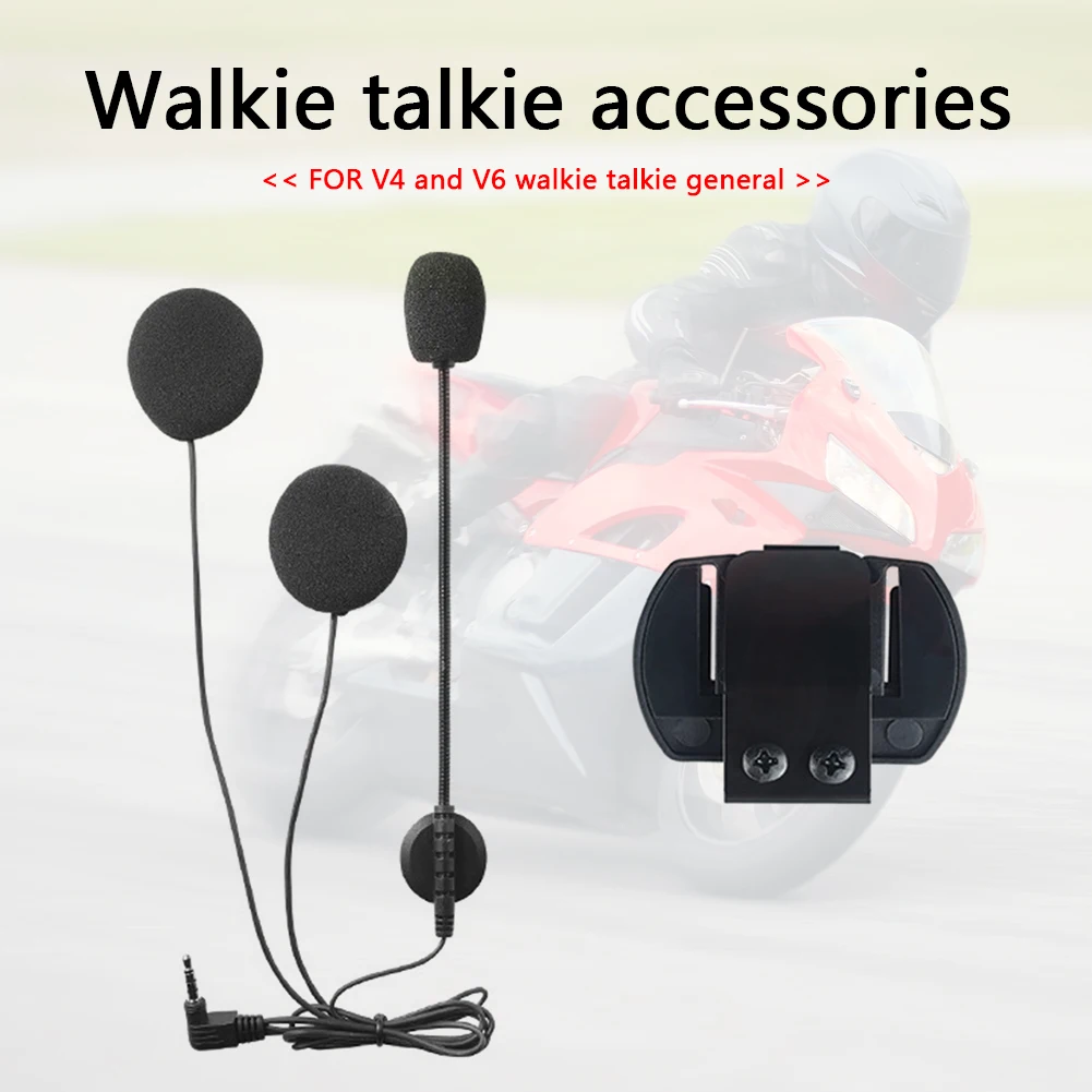 

Wireless Motorcycle Helmet Intercom Stereo Headsets Bluetooth-compatible Communication Motorbike Music Microphone Clip for V4 V6