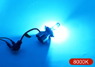 Новые 3 боковых H4 H7 9005 9006 9012 H11 H8 HB4 H1 H3 HB3 светодиодный диджейский луч авто фары лампы 60 Вт 9000LM 3000K 4300K 6000K мотора Светодиодная лампа - Испускаемый цвет: 8000 К Белый Синий