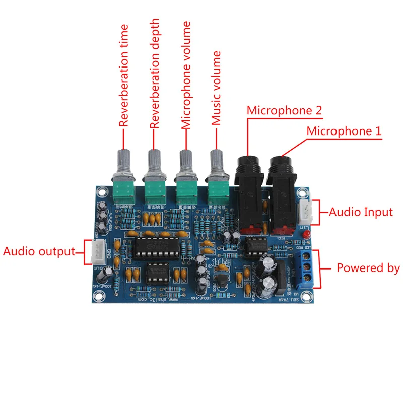 Плата усилителя с двумя микрофонами модуль звукового цифровой пластиной