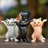 cute doll toy gift cat pen holder black cat stand without coffin kids funny cat pen holder kids weightlifting cat handmade decor