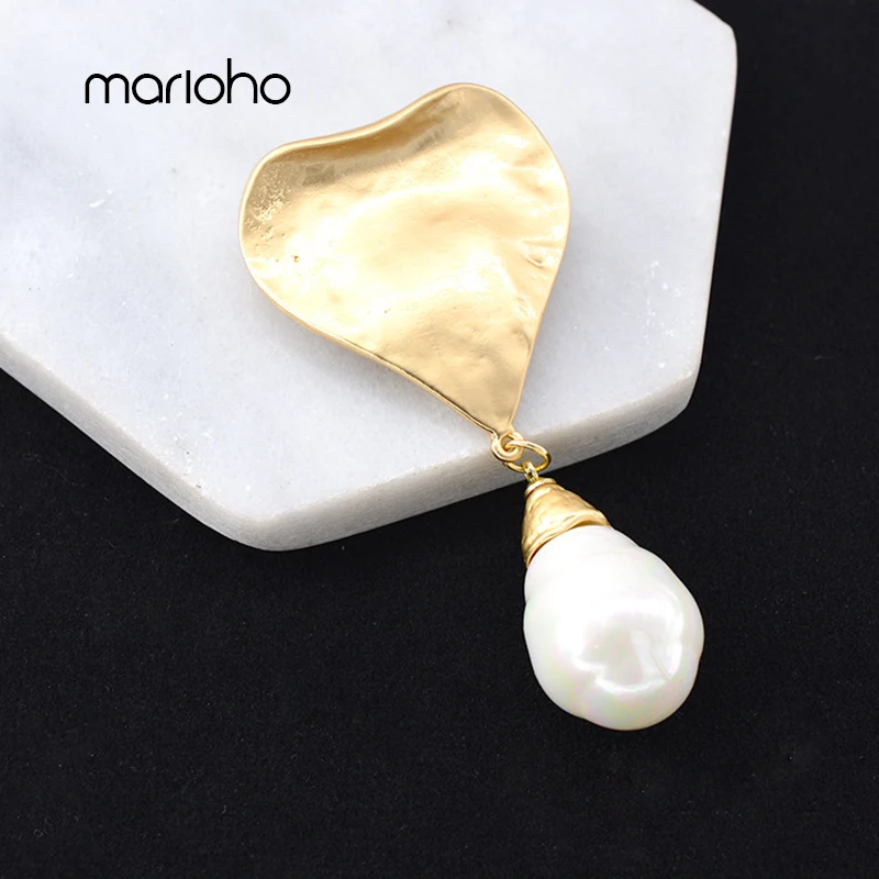 В Стиле Ретро металлическая Hheart на шею из жемчуга в форме капли брошь золотого