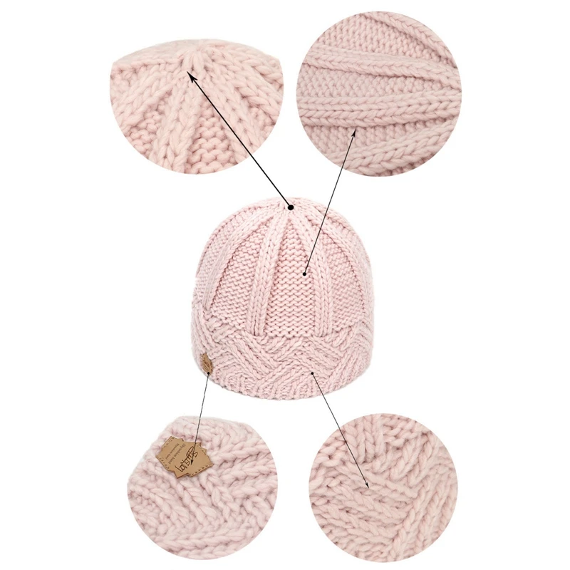 

Unisex Women Knit Baggy Beanie Oversize Winter Hat Ski Slouchy Cap Skull Women