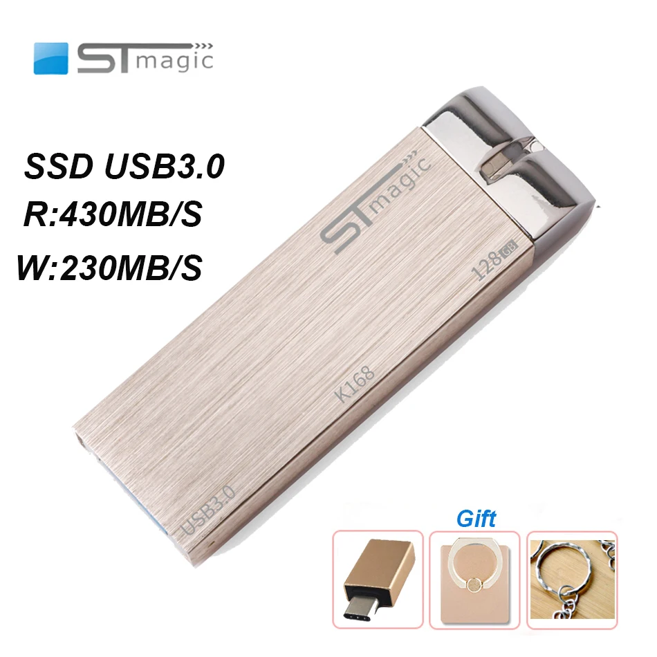 Мини SSD USB3.1 256GB Портативный твердотельный флеш накопитель 64GB 128GB PC Внешний 430 МБ/с.