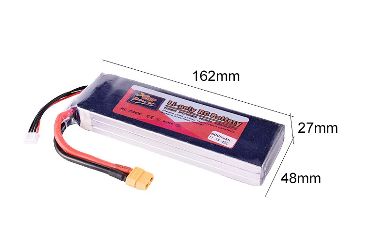 Аккумуляторная батарея Lipo Zop 11 1 В 45c 6000 мАч 3s Xt60 для гоночных квадрокоптеров